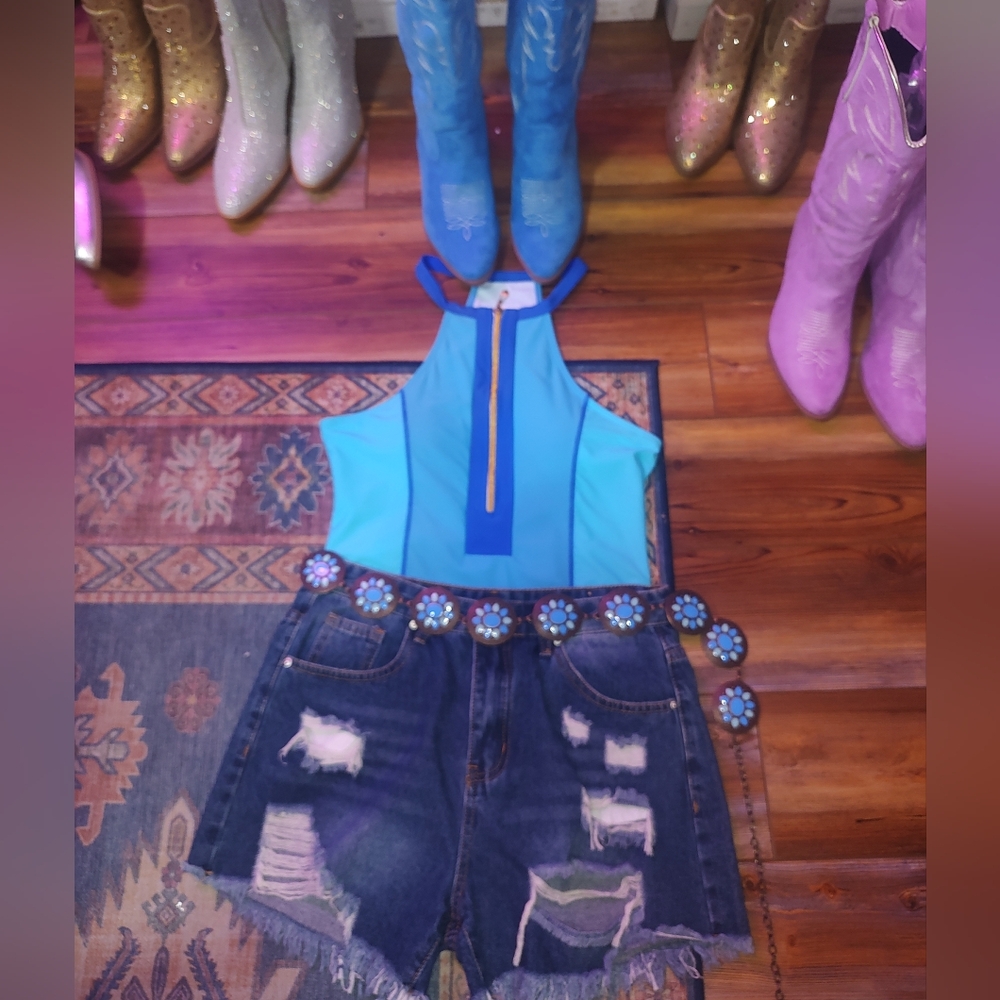 Women's blue/teal swim bodysuit